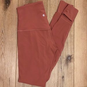 lululemon yoga coral leggings